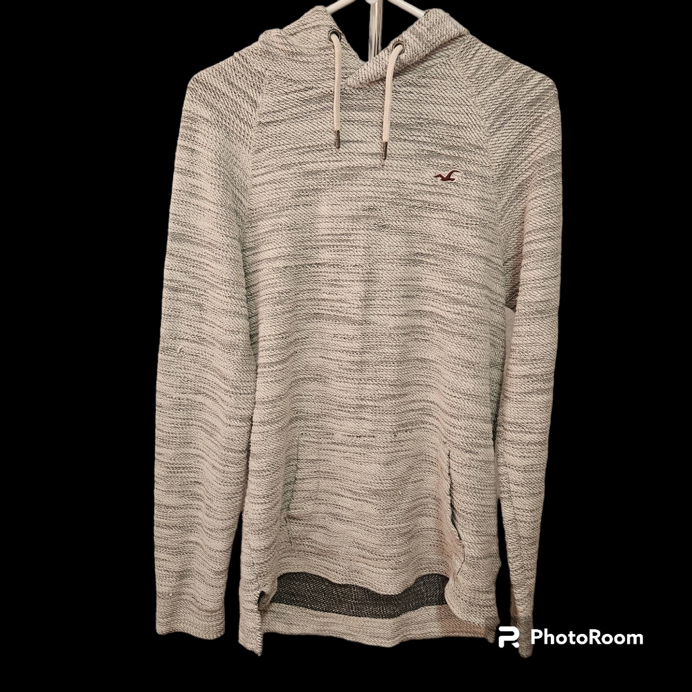 Hollister Mens M Hoodie Sweatshirt Gray Pullover Surfer Beach